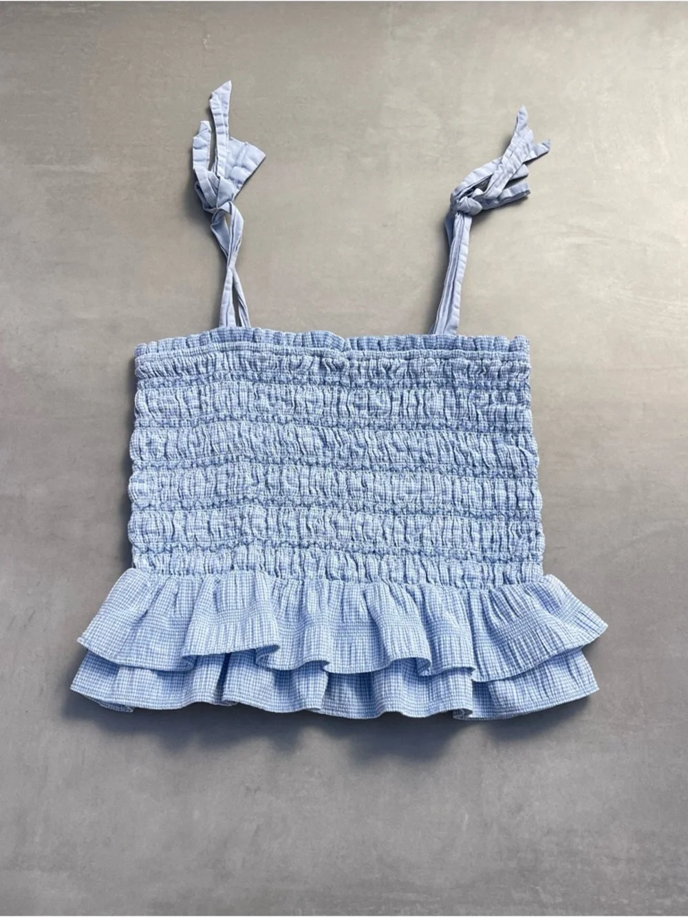 Gingham Ruffle Crop Top - Picture 4 of 4